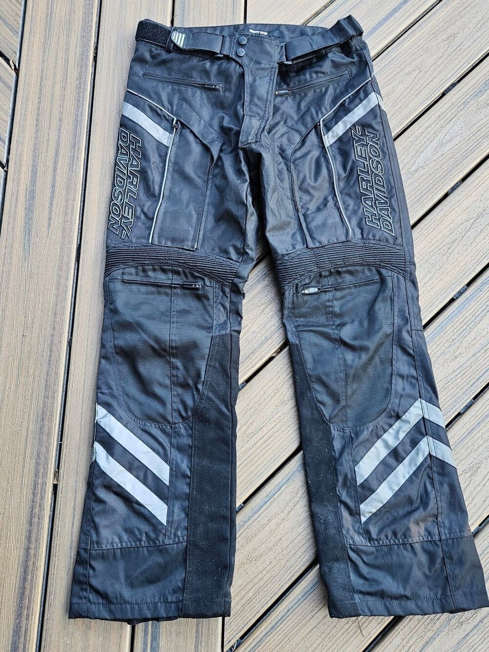 Harley-Davidson Motorcycle Pants Textile Black Reflective Men's Size Medium